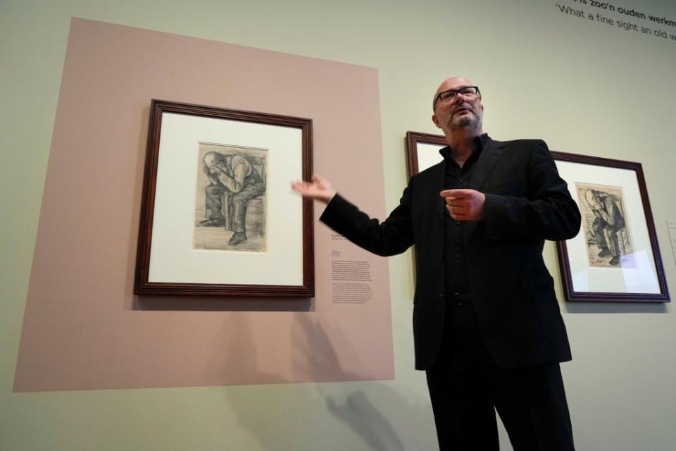 Senior researcher Teio Meedendorp gestures during the presentation of Study for 