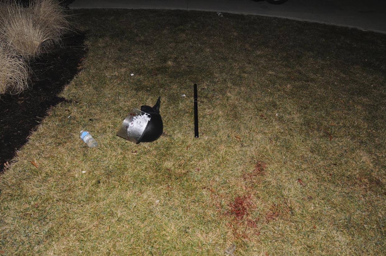 Crime scene photo from the shooting of two police officers during protests in Ferguson, Missouri. (St. Louis Co. PD)