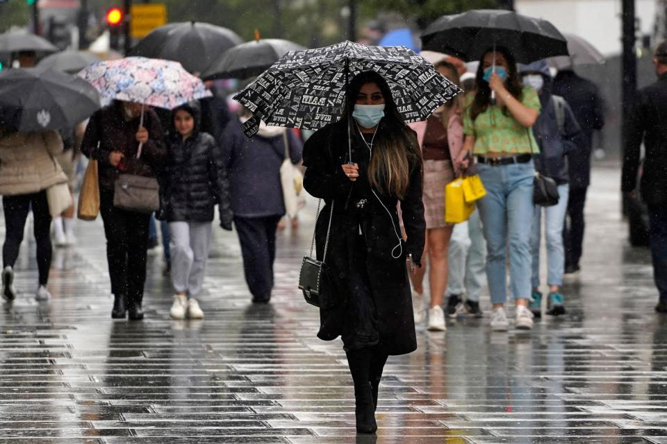 London will see more rain on Friday (AFP via Getty Images)