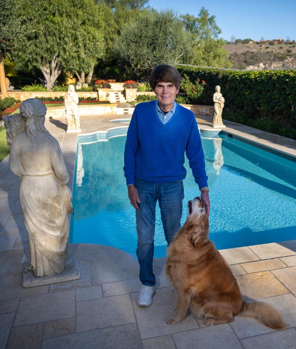 Dean Koontz with his beloved golden retriever, Elsa.