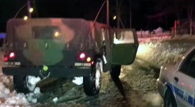 The Maryland National Guard used a Humvee to get to the woman. Photo: Maryland National Guard