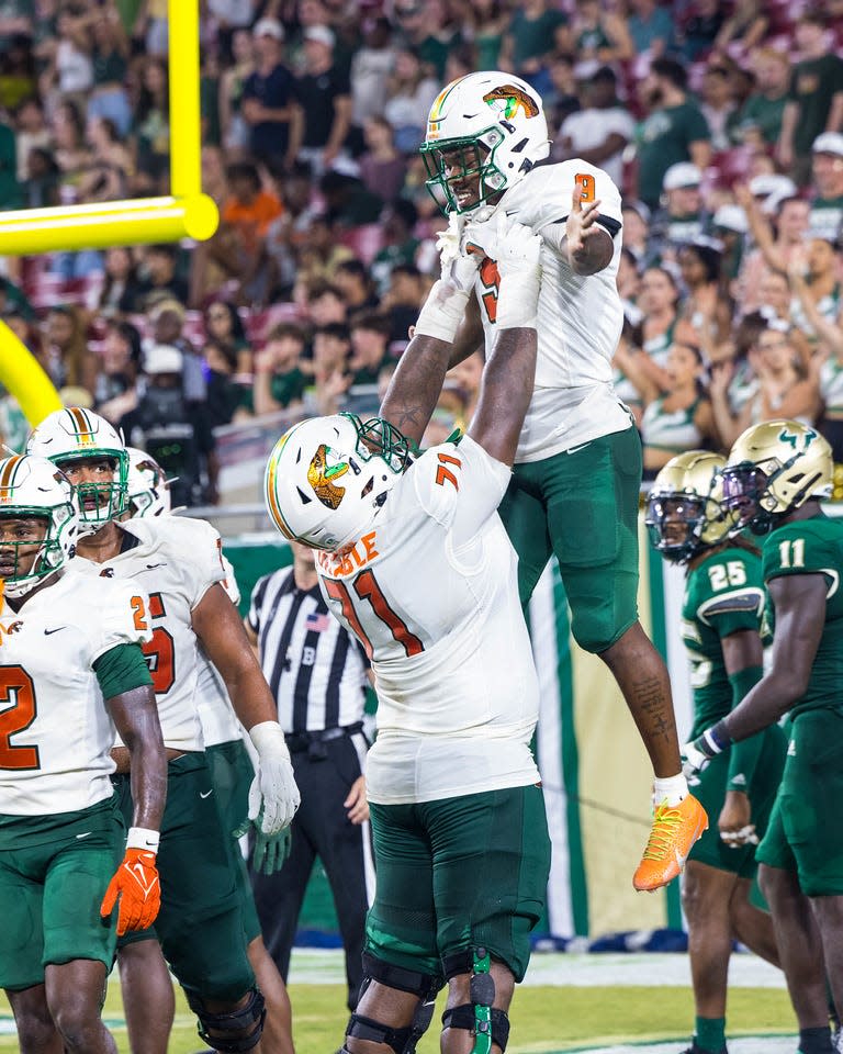 The Florida A&M Rattlers take on the South Florida Bulls at Raymond James Stadium in Tampa, Florida, Saturday, Sept. 9, 2023.