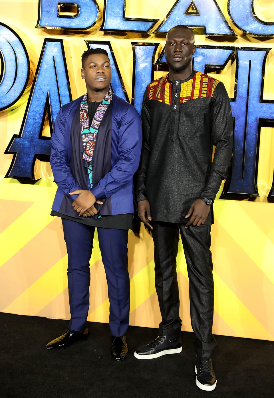 <p>The actor and musician posed for photos together in their colourful ensembles. <em>[Photo: Getty] </em> </p>