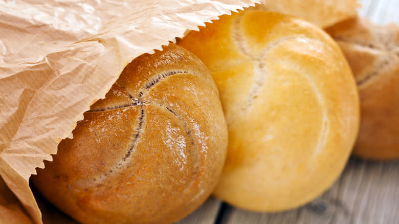 bread in paper bag