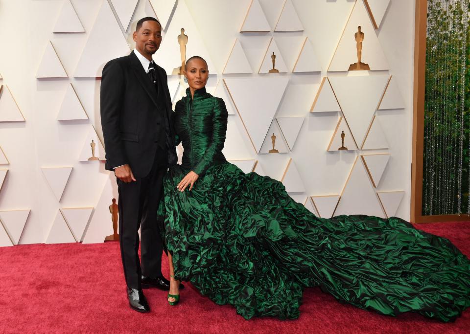 Will Smith reacted to a joke made by Chris Rock about Jada Pinkett Smith. (AFP/Getty)