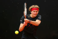 Tennis - ATP World Tour Masters 1000 - Italian Open - Foro Italico, Rome, Italy - May 20, 2018 Germany's Alexander Zverev in action during the final against Spain's Rafael Nadal REUTERS/Tony Gentile