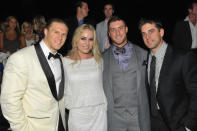 LOUISVILLE, KY - MAY 04: Clay Matthews, Lindsey Vonn, and Aaron Rodgers attends Maxim Derby Eve With Bulleit Bourbon at Mellwood Arts & Entertainment Center on May 4, 2012 in Louisville, Kentucky. (Photo by Stephen Cohen/Getty Images for Bulleit Bourbon)