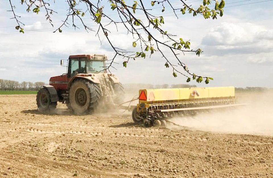 Ukrainians plant soybeans using smaller equipment during the fuel shortage.