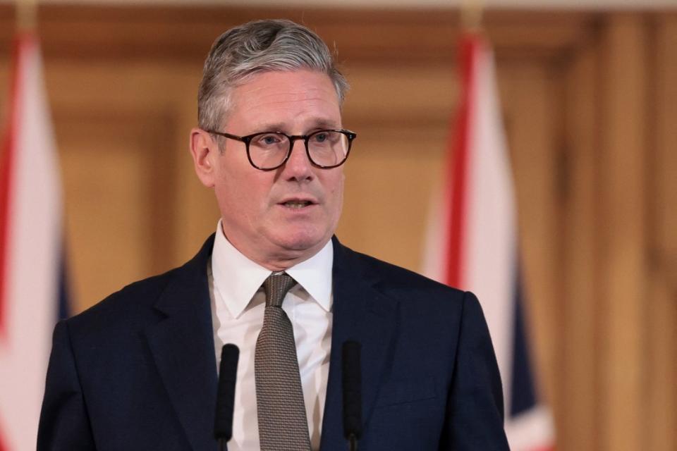 Prime Minister Sir Keir Starmer speaks during a press conference after his first Cabinet meeting at 10 Downing Street, London, following the landslide General Election victory for the Labour Party. Picture date: Saturday July 6, 2024. PA Photo. See PA story POLITICS Election. Photo credit should read: Claudia Greco/PA Wire