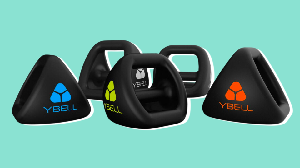 The prism-shaped YBell design allows you to you grip it in different ways.