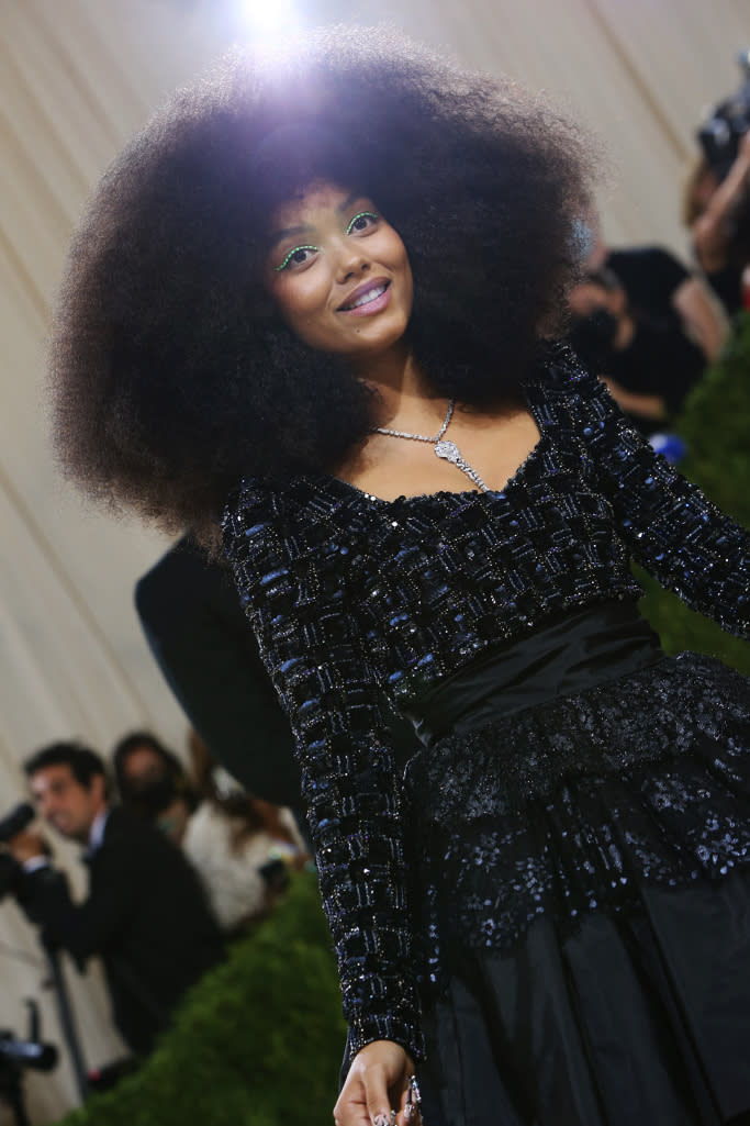 Whitney Peak at the 2021 Met Gala. - Credit: Lexie Moreland/WWD