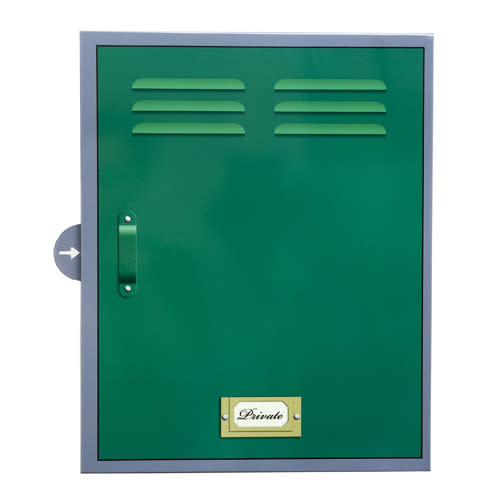 <b>Green locker-box bathroom cabinet - £115.00 - <a href=" http://bit.ly/Ts1gGn " rel="nofollow noopener" target="_blank" data-ylk="slk:Heals;elm:context_link;itc:0;sec:content-canvas" class="link ">Heals</a></b> <br><br> Storage can be a real issue in a family bathroom. Keep everyone happy (especially teens) by giving them a cabinet each. This locker box cabinet comes complete with a picture of a woman in a bikini on the inside and beach ball magnet for messages.