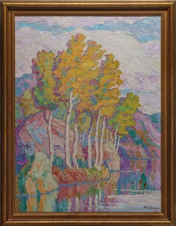 "Golden Aspens" by the late Birger Sandzén is one of two paintings that the Salina Public Library placed for auction earlier this month. Originally a Swedish native, Sandzén was an art instructor and chair of the art department at Bethany College until his retirement in 1946.