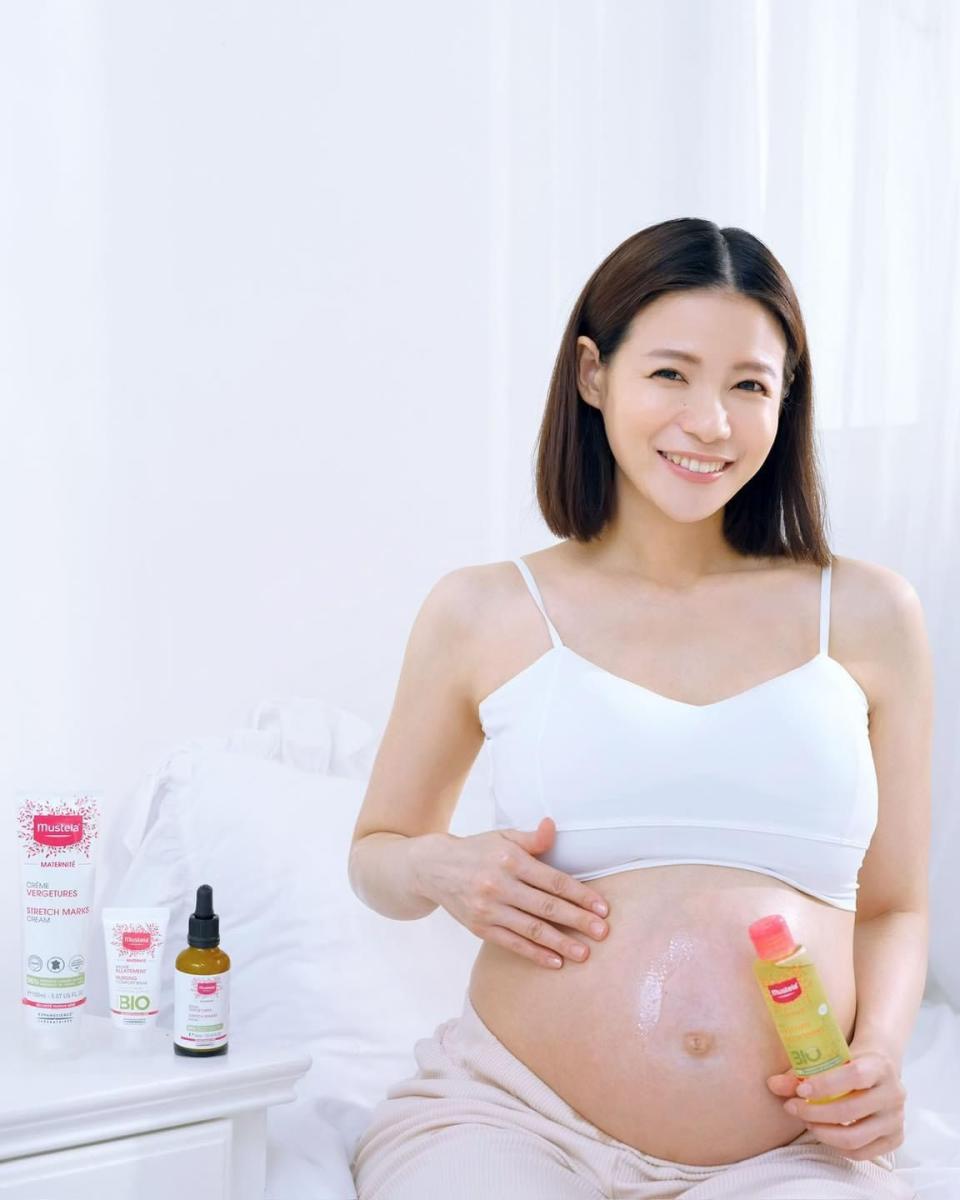 ▲妊娠霜、護理油是蘿莉塔認為孕期必備著保養聖品。