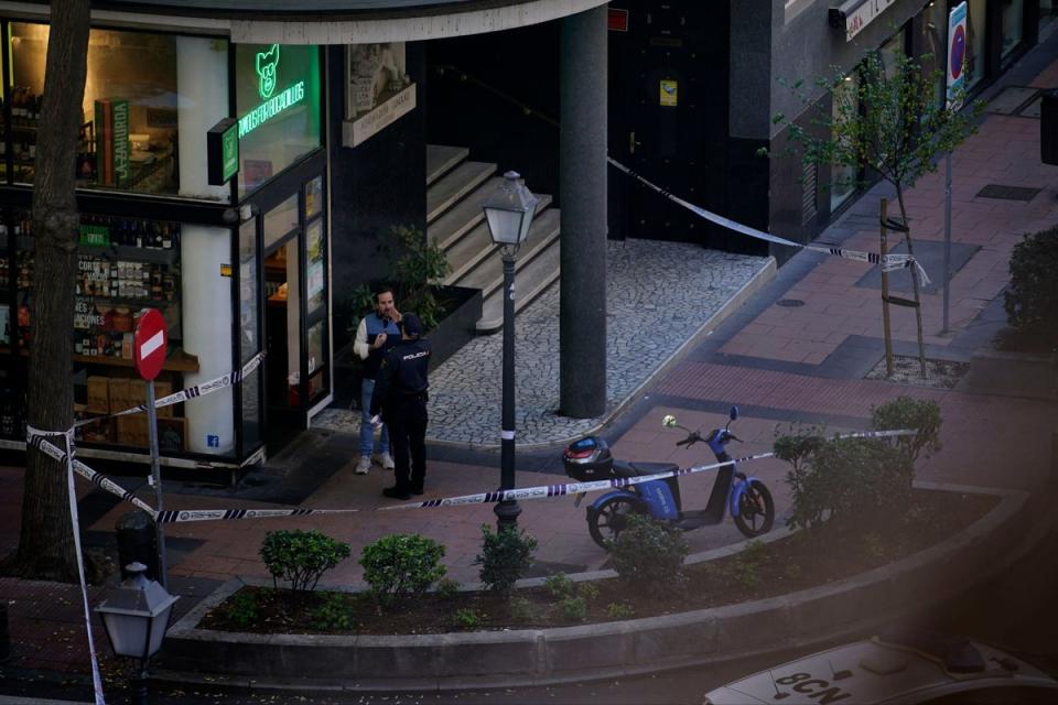 The police cordon after the shooting on November 9 (AP)