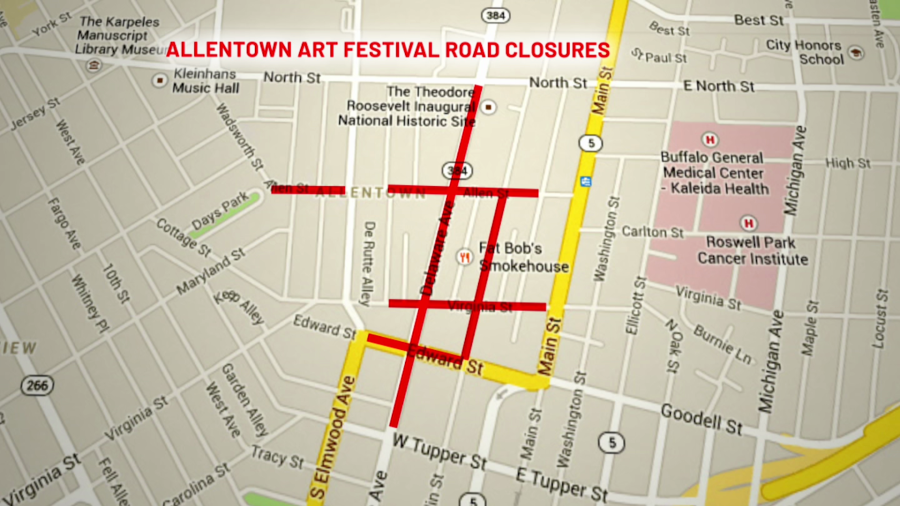 Road closures to know for Allentown and Allen West Art Festivals