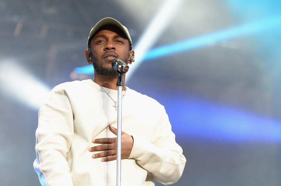 Kendrick Lamar Performing Onstage.