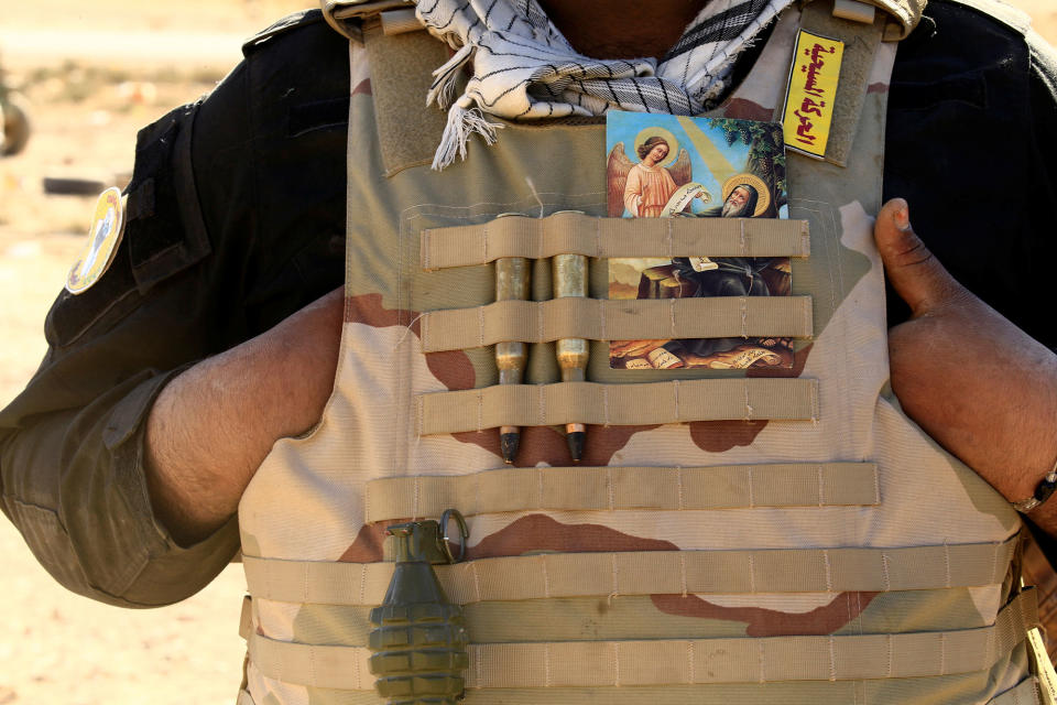 A Christian fighter in Ali Rash, Iraq