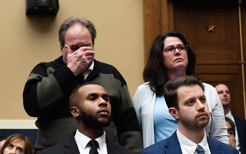 Dean Nasca and Michelle Nasca, whose son committed suicide with influence from TikTok, are recognized during a House Energy and Commerce Committee hearing