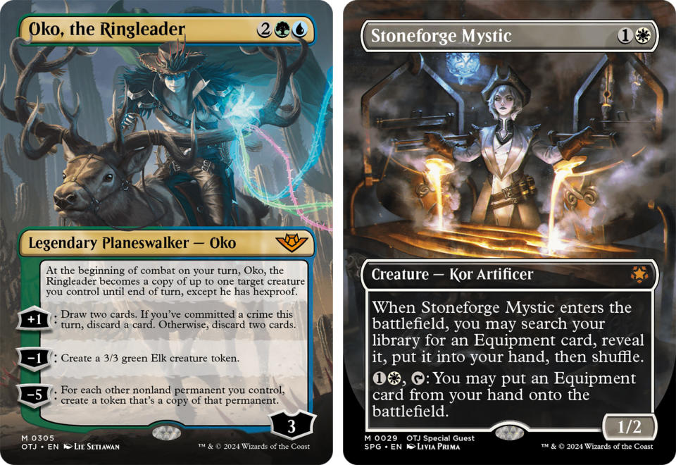 Borderless treatment on the left, Special Guests on the right (Image: Wizards of the Coast)