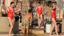 Lindsay soaks up the sun in Mykonos