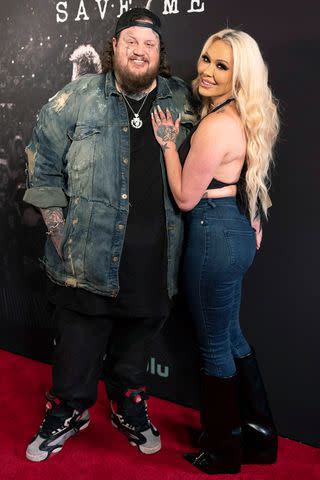 <p>Jason Kempin/Getty</p> Jelly Roll and Bunnie Xo in Nashville in May 2023