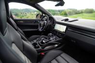<p>A nod to classic Porsches, the Cayenne coupe is available with black-and-white houndstooth fabric inserts for the front and rear seats.</p>
