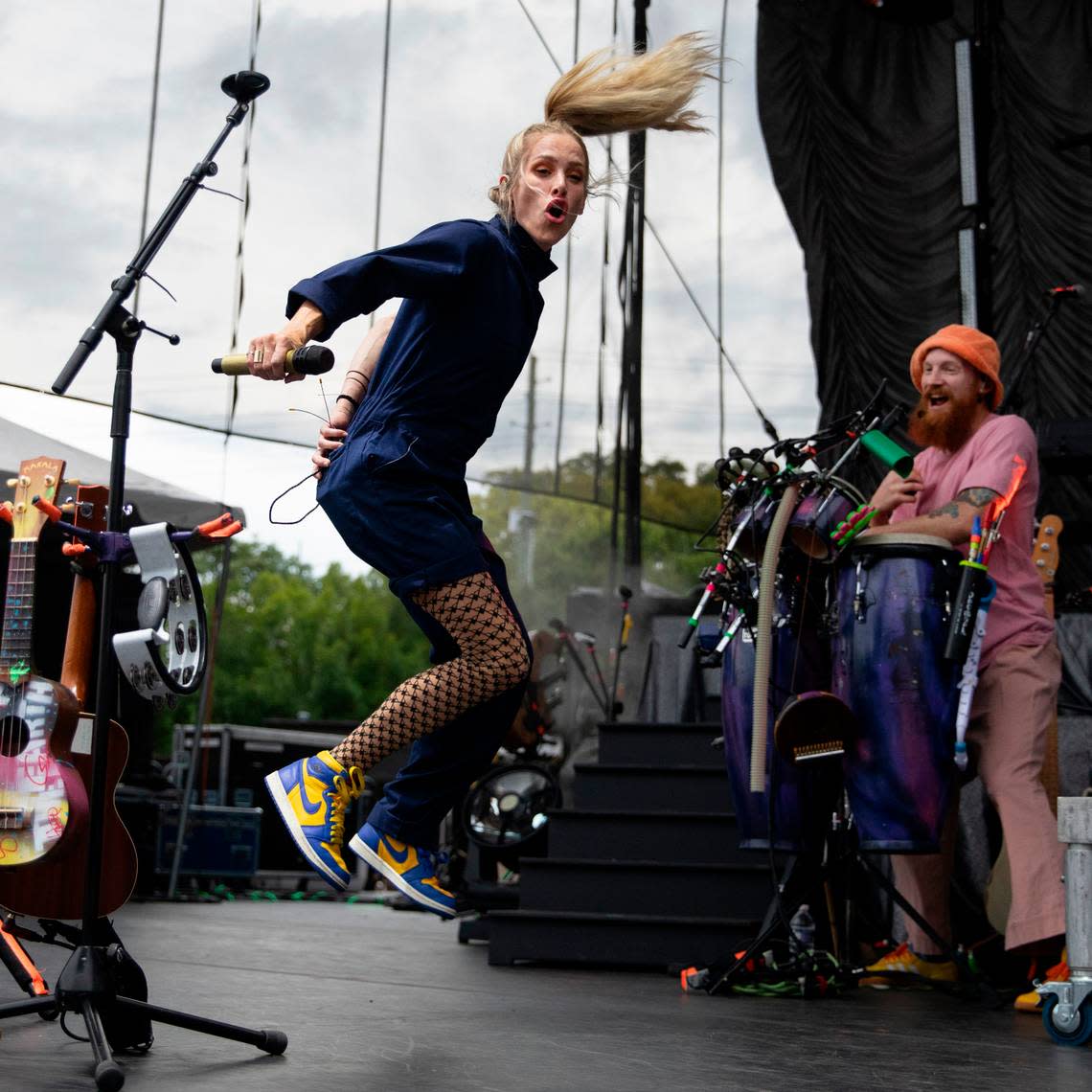 Lindsey Stirling brings her high energy tour to Raleigh, N.C.’s Red Hat Amphitheater for a concert with opener “Walk Off the Earth”, Tuesday night, Aug. 9, 2023.