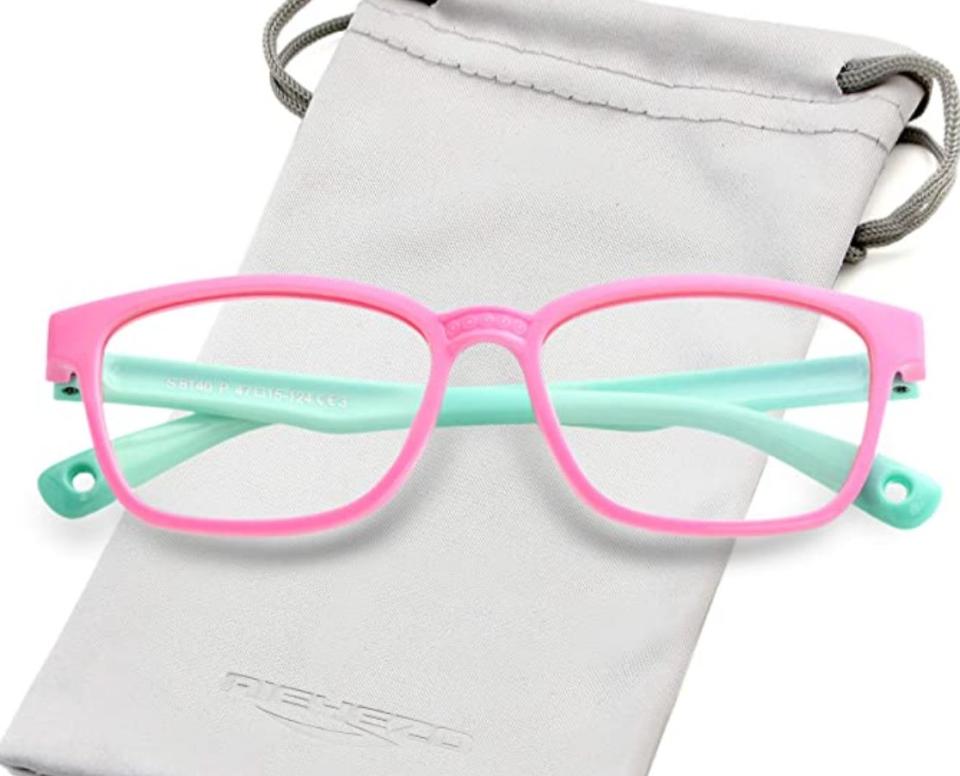 These <a href="https://amzn.to/3jti2c1" target="_blank" rel="noopener noreferrer">blue light-blocking glasses for kids on Amazon</a> are available in 16 colors. Find them for $17 on <a href="https://amzn.to/3jti2c1" target="_blank" rel="noopener noreferrer">Amazon</a>.