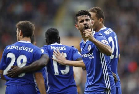 Britain Soccer Football - Hull City v Chelsea - Premier League - The Kingston Communications Stadium - 1/10/16 Chelsea's Diego Costa celebrates scoring their second goal Action Images via Reuters / Carl Recine Livepic