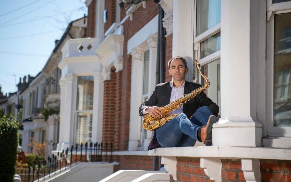 Ed Barker at home with his instruments - Paul Grover  