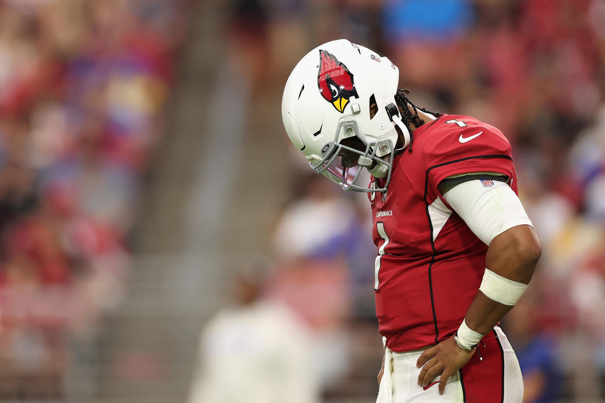 Quarterback Kyler Murray #1 of the Arizona Cardinals is having a rough fantasy season