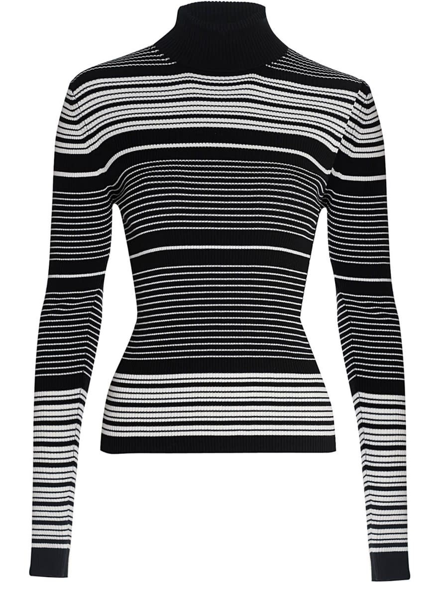 Black And White Roll Neck Jumper