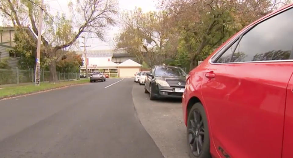 Large stretches of the side of the road went without a new layer of asphalt due to cars being parked there at the time of work. Source: Nine News