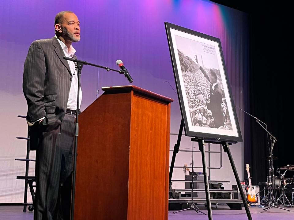 Eddie Wilkes delivered the keynote address titled “Dr. King, Jr., His Teachings and Impact in our Communities Today” at the MLK Celebration at Columbia State Community College on Thursday, Jan. 18, 2023.