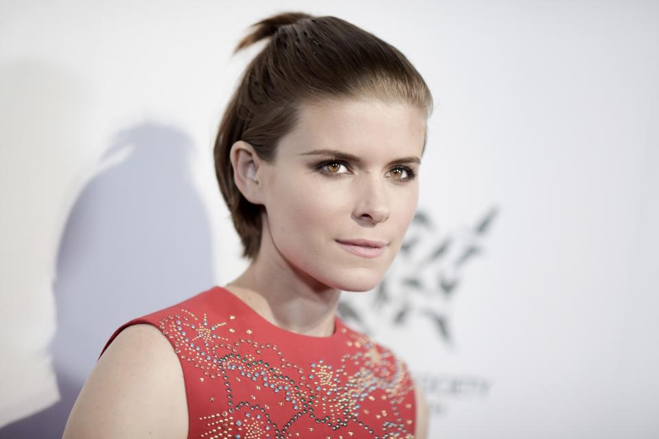 Kate Mara once had a British boyfriend who kicked and dented the Lombardi Trophy. (AP)