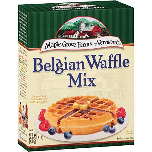 1) Maple Grove Farms Belgian Waffle Mix