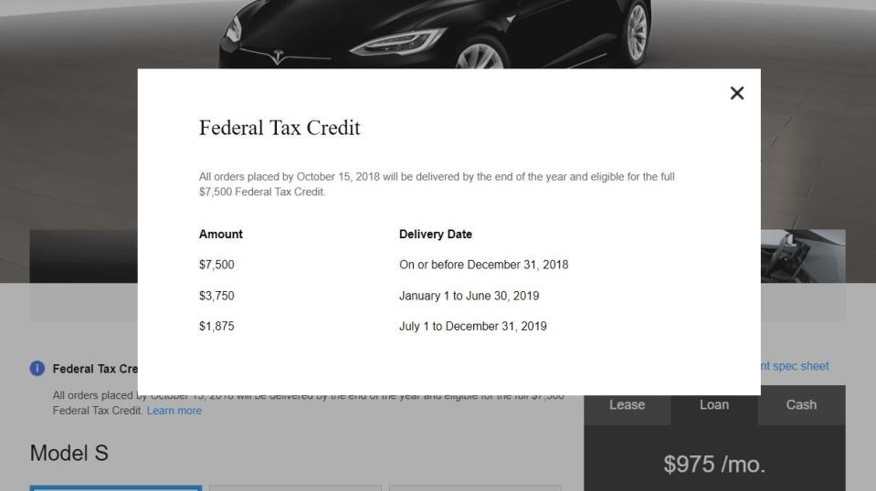 If you want to want to take advantage of Tesla's $7,500 federal tax incentive,