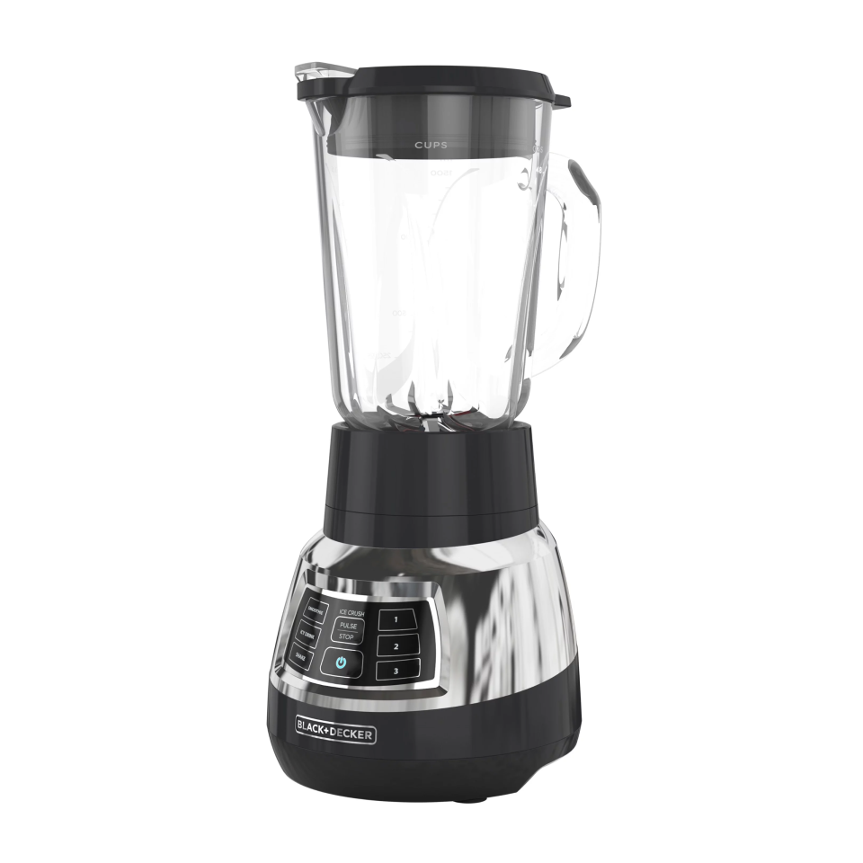 <p><a href="https://go.redirectingat.com?id=74968X1596630&url=https%3A%2F%2Fwww.walmart.com%2Fip%2FBLACK-DECKER-Quiet-Blender-with-Cyclone-Glass-Jar-BL1400DG-P%2F699611984&sref=https%3A%2F%2F" rel="nofollow noopener" target="_blank" data-ylk="slk:Shop Now;elm:context_link;itc:0;sec:content-canvas" class="link ">Shop Now</a></p><p>BLACK+DECKER Quiet Blender with Cyclone® Glass Jar </p><p>walmart.com</p><p>$58.00</p><span class="copyright">Black + Decker</span>