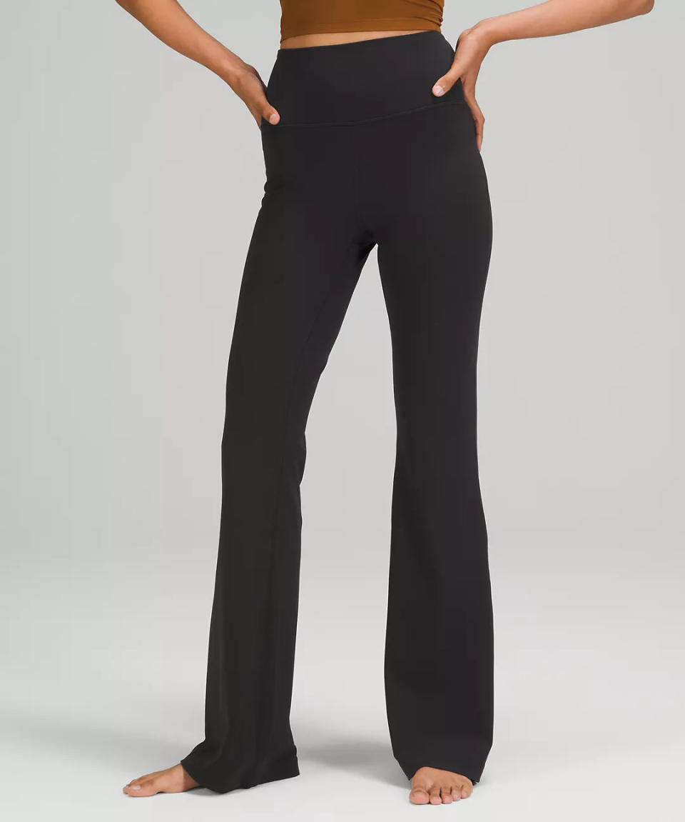 Groove Super-High-Rise Flared Pant in Black. Image via Lululemon.