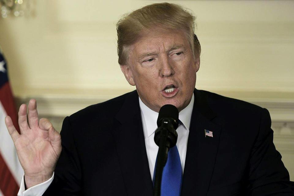 Donald Trump speaking at the White House (AFP/Getty)