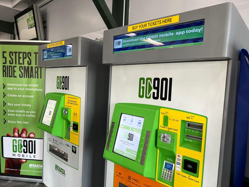 Two kiosks were opened at the Memphis Area Transit Authority's American Way station on Aug. 21, 2023. The kiosks are part of a new initiative to have riders sign up for smart card. The GO901 app can also be used to add funds to the cards.