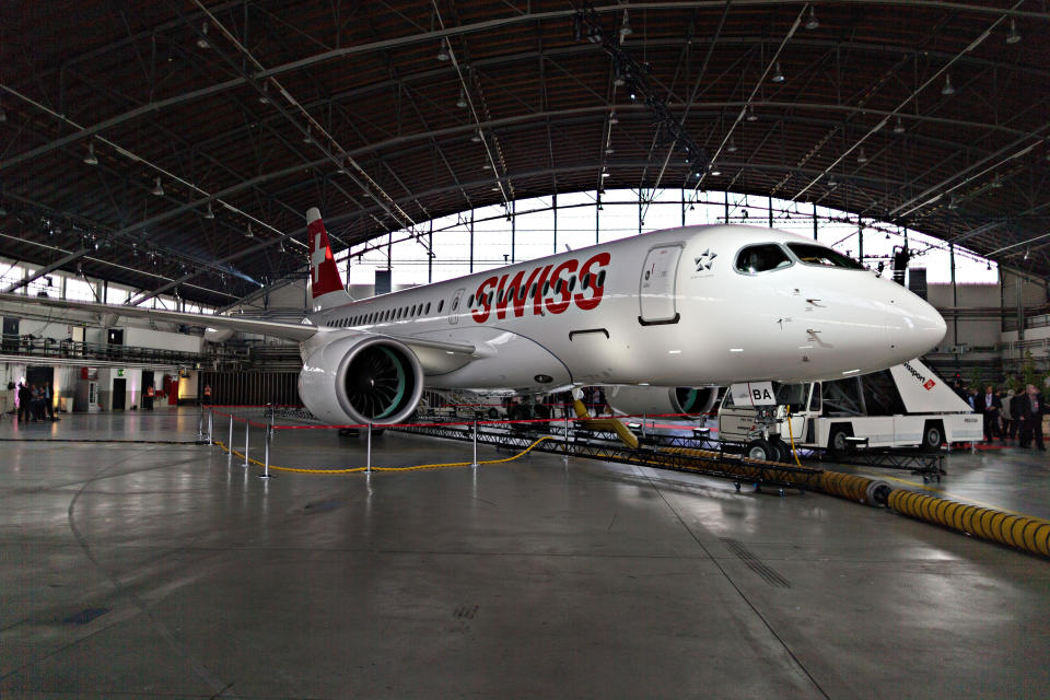 A Bombardier C Series plane. (Photo: Bloomberg via Getty Images)