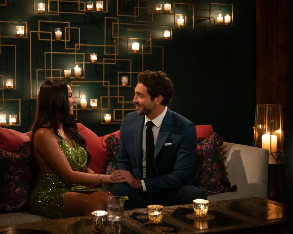 Delray Beach's Starr Skyler chats with Bachelor Joe Graziade during night one of The Bachelor.