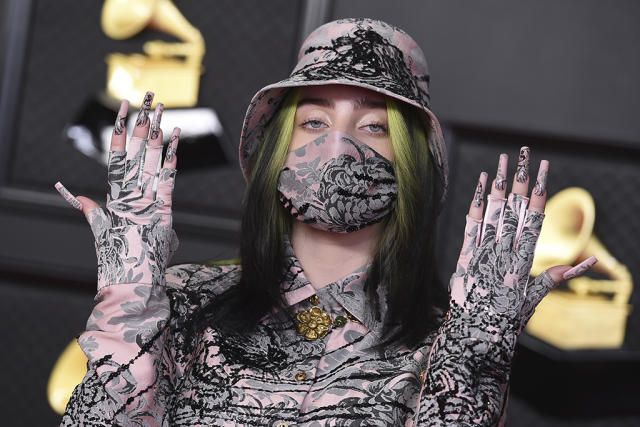 Billie Eilish's Grammys Red Carpet Look Includes Pink Floral Bell