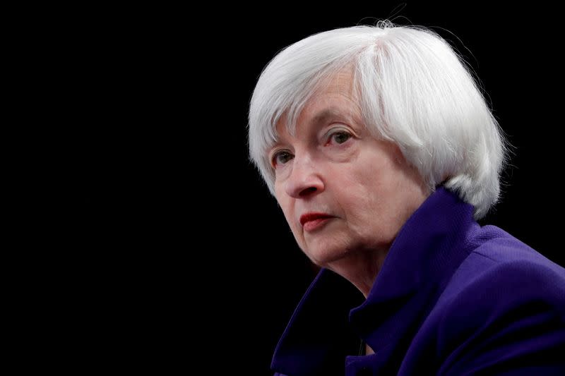 FILE PHOTO: FILE PHOTO: Yellen holds a news conference in Washington