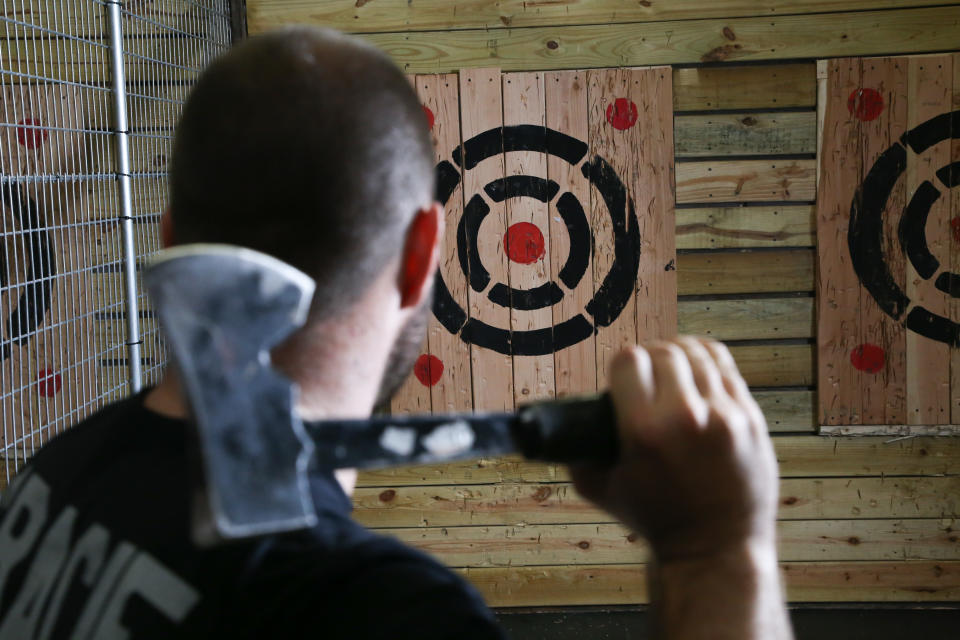 Axe-throwing has grown in popularity across the U.S. Two New Jersey couples are cashing in on the craze.