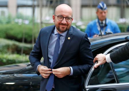 Belgian Prime Minister Charles Michel arrives at a European Union leaders extraordinary summit on the migrant crisis, in Brussels, Belgium September 23, 2015. REUTERS/Francois Lenoir