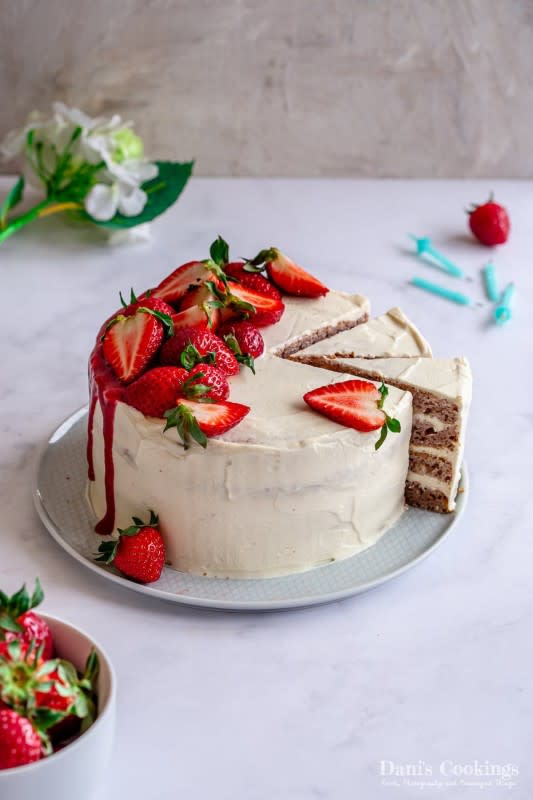 <p>Dani's Cookings</p><p>This Easy Strawberry Cake is one of the most elegant and tasty cakes you can prepare for Mother's Day!</p><p><strong>Get the recipe: <a href="https://daniscookings.com/easy-strawberry-cake/" rel="nofollow noopener" target="_blank" data-ylk="slk:Easy Strawberry Cake;elm:context_link;itc:0;sec:content-canvas" class="link rapid-noclick-resp">Easy Strawberry Cake</a></strong></p>