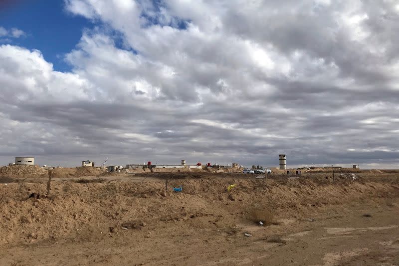 A view shows an Iraqi military border outpost along the frontier with eastern Syria